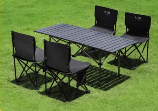 Outdoor BBQ Bench Foldable with Chairs